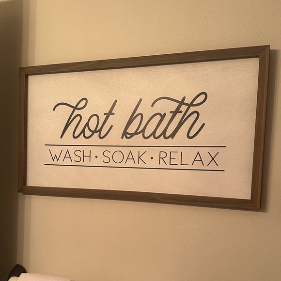 Hobby Lobby Brown and White Hot Bath Sign - Picture 1 of 1